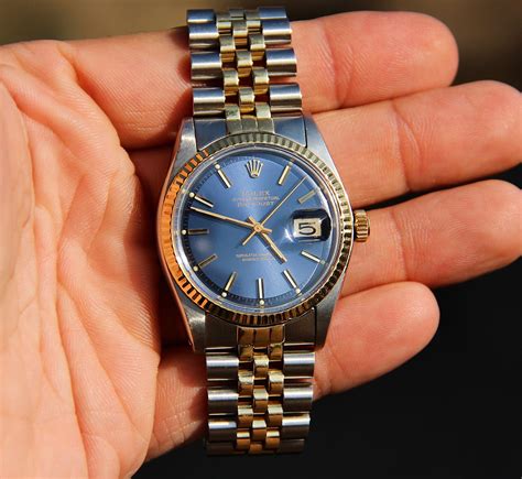 rolex datejust 1601 blue dial.